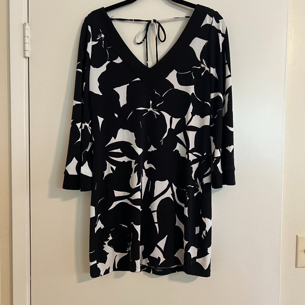 Black and White Floral Mini Dress
